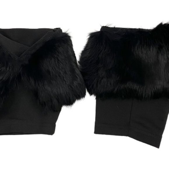 Boot Covers Black Rabbit Fur One Size SKU 0003260-1 - Picture 2 of 7